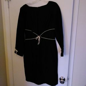 Long sleeve black silk dress NWNT